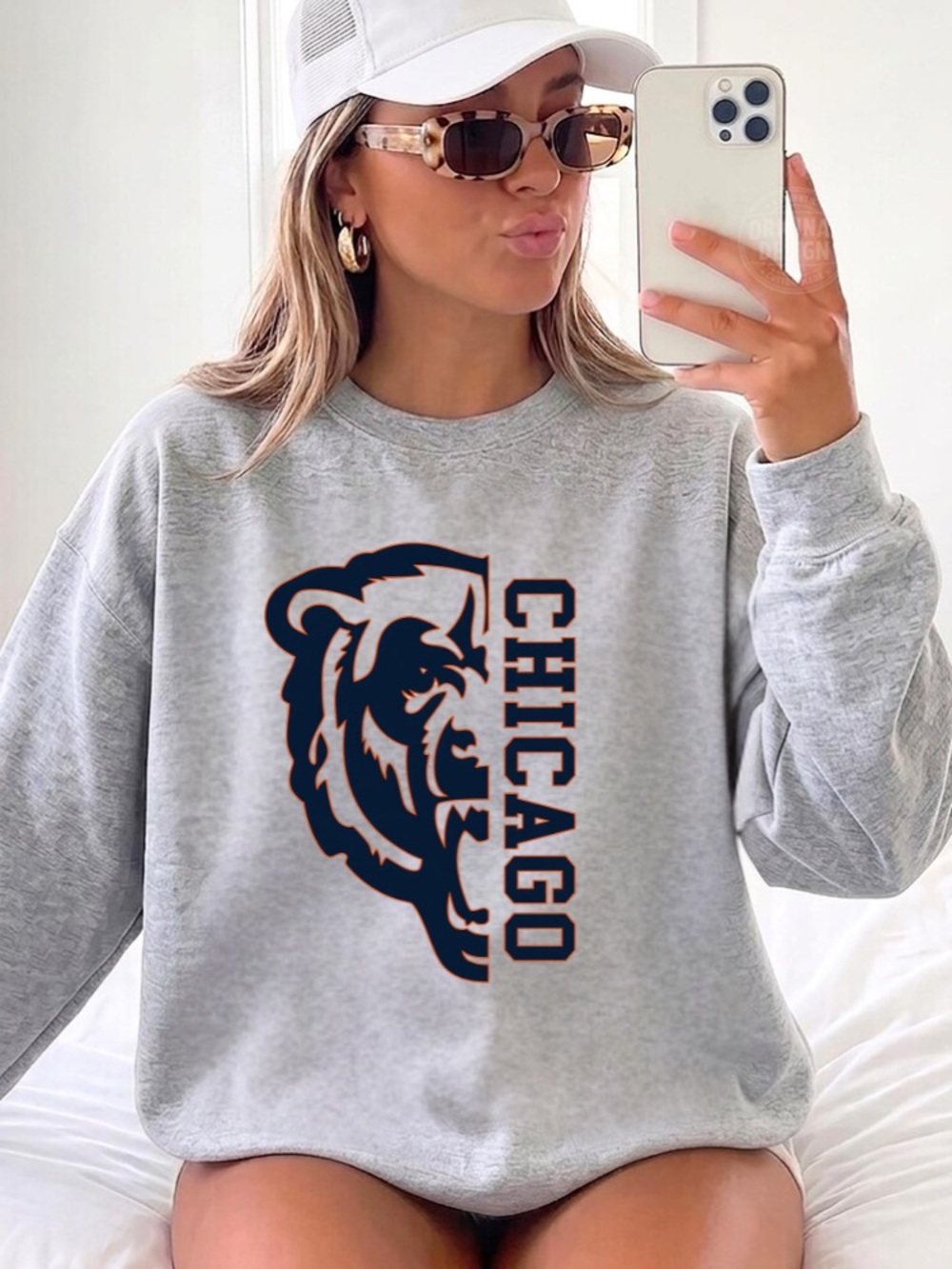 Chicago Bears Football Logo Vintage Gray Sweatshirt